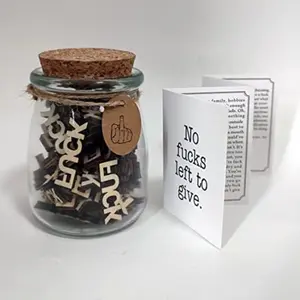 Fuck to Give, Jar of Fuck Gift Jar (8oz), Give a Fuck in a Bottle Gag Gift Birthday, Christmas, Holiday, Funny Gift, Gift to Friend, Anniversaries Gift for Valentines Day Encouragement Gift