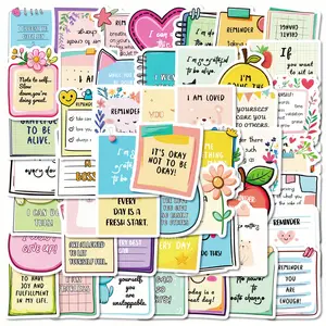 50pcs Self Affirmation Text Encouragement Series Stickers, Vinyl Sticker Suitable for Faith Based Designs Such As Scrapbooks, Diaries, Laptops, Water Bottles, Cars, Etc., As Gifts with Positive Information, Sticker Decals