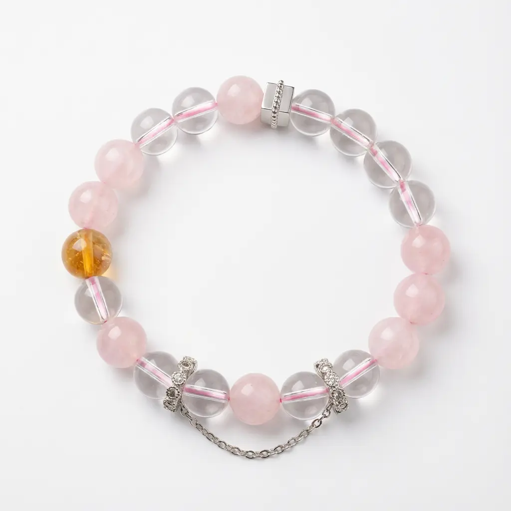 005-PY Bracelet featuring a combination of jelly-style quartz and citrine.