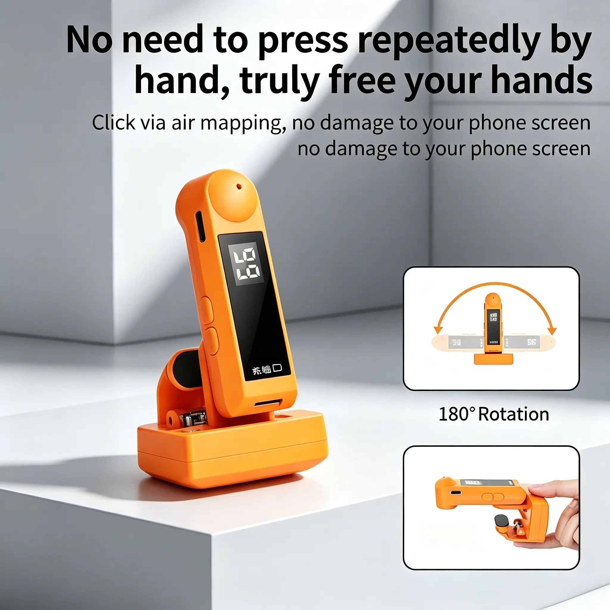 Compact Basic Style Cellphone Screen Clicker Accessory, Portable Adjustable Automatic Gear with Customizable Click Speed, Silent Clip-On Mount for Live Streaming & Mobile Gaming, Phones & Electronics Accessories, Cellphone Accessories