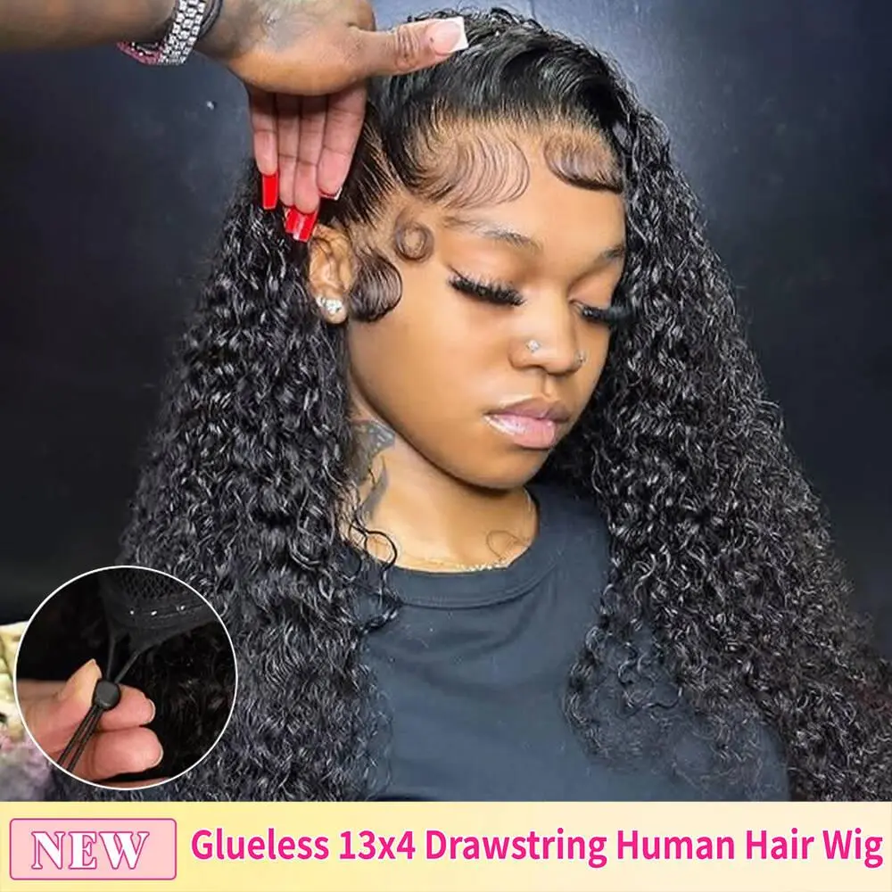[New Glueless]13x4 Deep Wave-Drawstring Wig