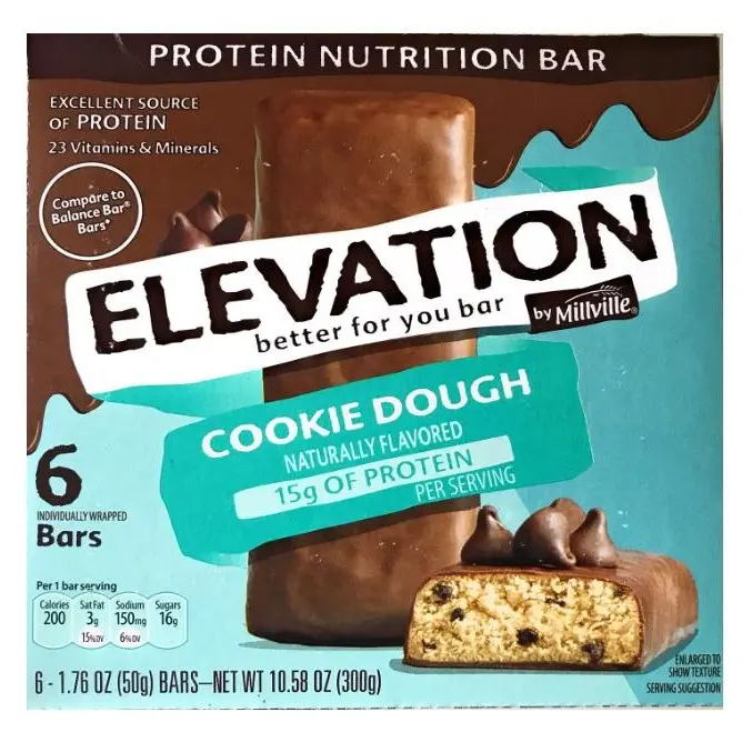 Gluten Free Cookie Dough Protein Energy Bars, 6 count Vitamin Snack
