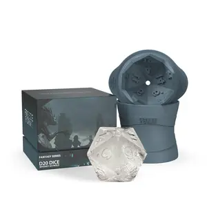 D20 Dice Shaped DND Fantasy Jumbo Ice Cube Mold - Level Up Your Drinks, Crisp Numbers, Easy Fill and Removal