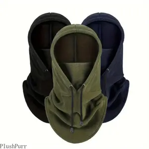 2-Pack Unisex Winter Balaclava Face Mask – Windproof Full Head Cover with Adjustable Drawstring and Soft Fleece Lining, Warm Neck & Chin Protection for Skiing, Cycling, Snowboarding, and Outdoor Sports (Black)