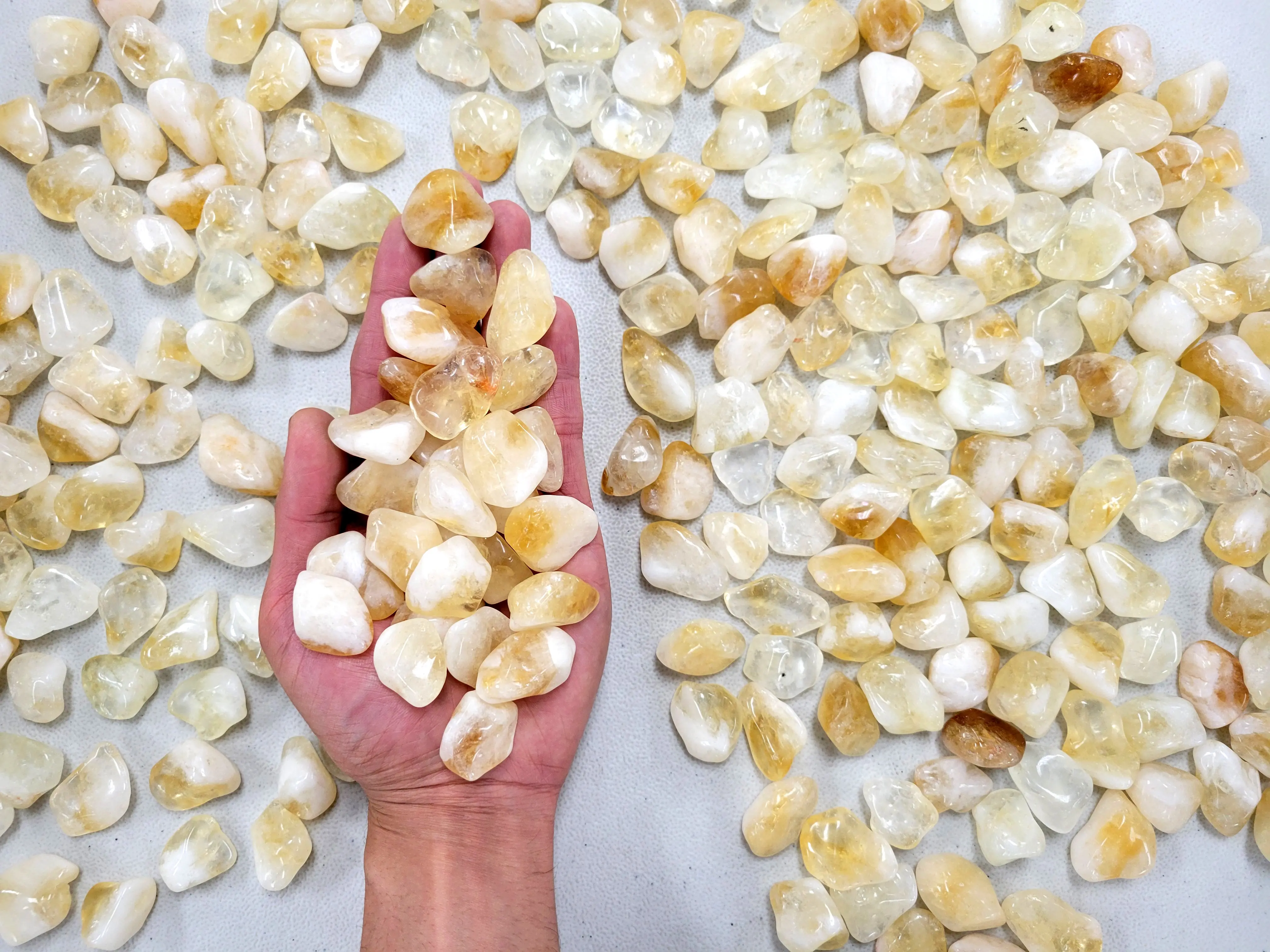 Tumbled Citrine Crystals Bulk By Pound Decorative Gemstones for Jewelry Making & Crafts