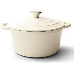 6 Quart Dutch Oven Pot with Lid, Non Stick Enameled Cast Iron Dutch Oven for Bread Baking,, Oven Safe Up to 500°F for Baking, Braising, Stews, Roasting, Beige