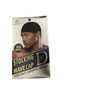 DREAM WORLD Stocking Deluxe Luxury Wave Cap - Black silky satin
