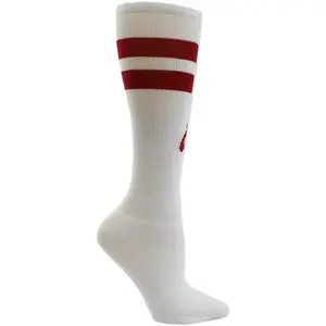 ASICS Womens Old School Striped Knee High Socks Athletic Athletic - White ASICS Womens Old School Striped Knee High Socks Athletic Athletic - White