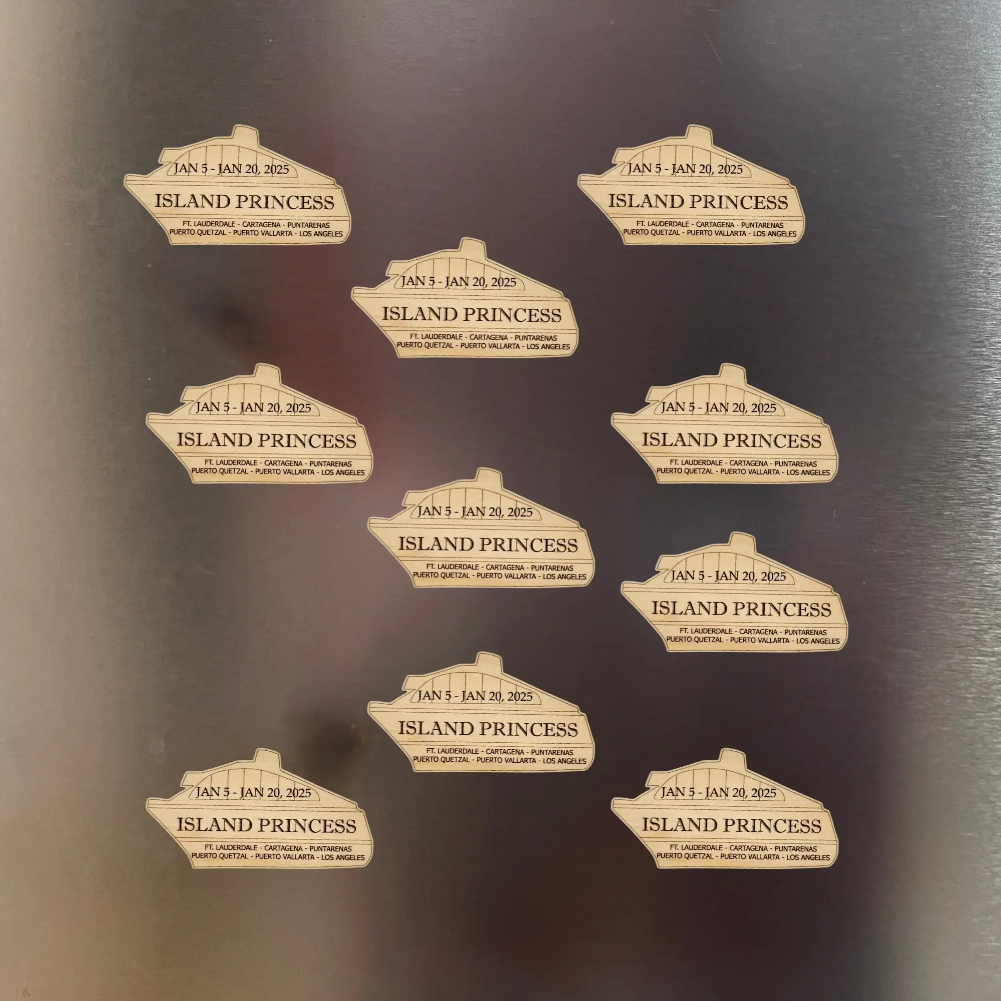 Set of 10 Personalized Cruise Door Magnets | Custom Cruise Gift Exchange Keepsakes