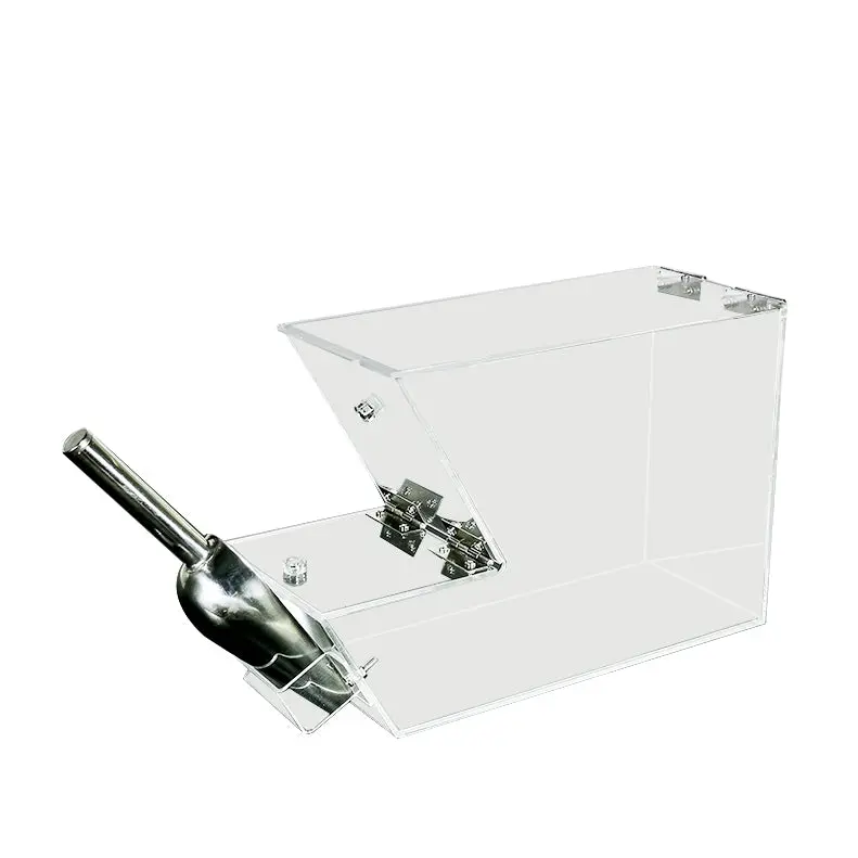 Clear Plaxiglass Hinged Candy Bin Acrylic Dispenser Transparent Treats Display 100857
