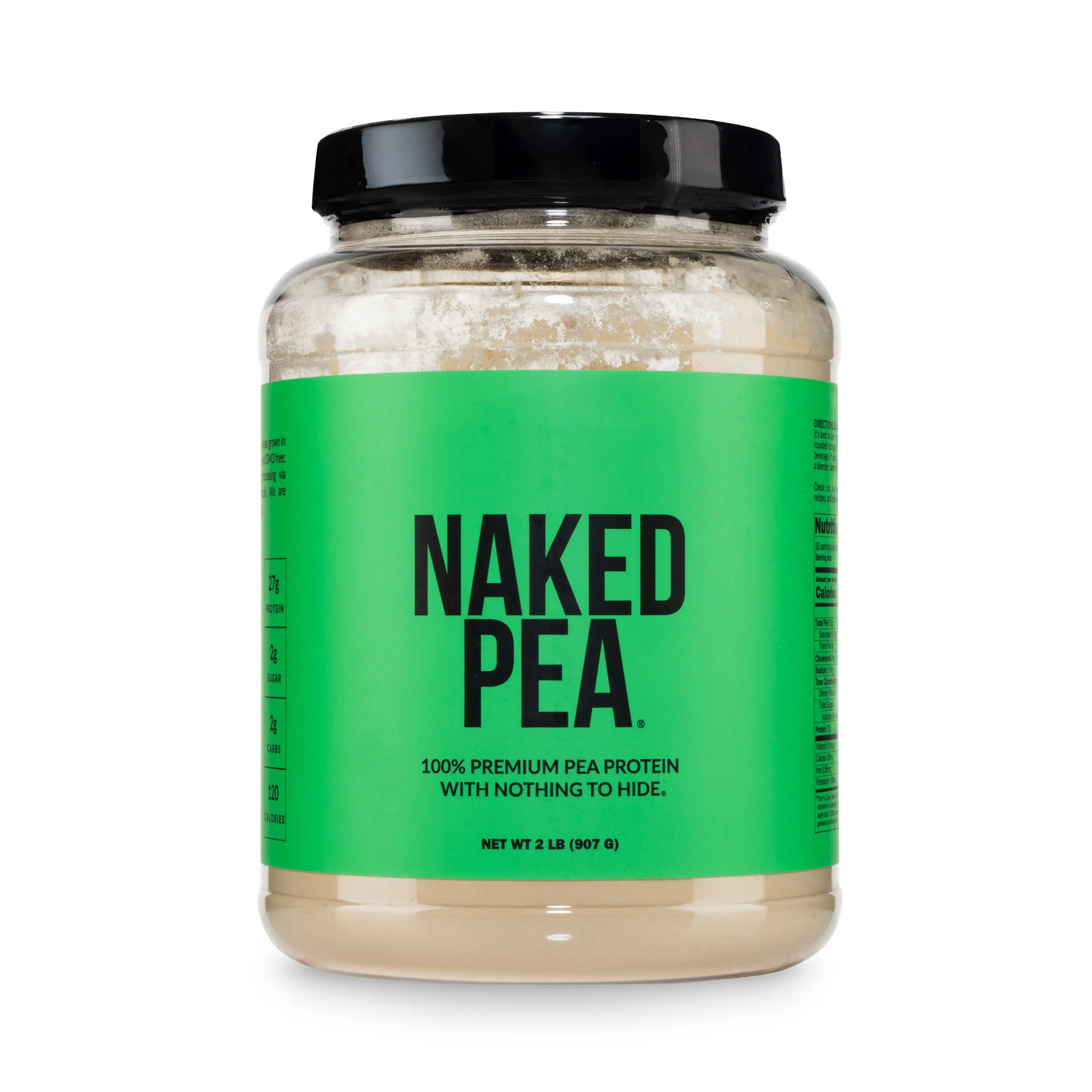 Naked Pea 100% Premium Pea Protein Powder 2LB - US Grown, Additive-Free, Vegan - 18g Protein, 2g Carbs - Only 1 Ingredient