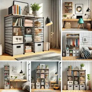 Wire Cube Storage Organizer, 12-Cube Metal Shelves Bookshelf for Bedroom Living Room Office Plastic Racks