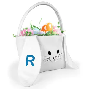 Personalized Easter Bunny Basket With Initial