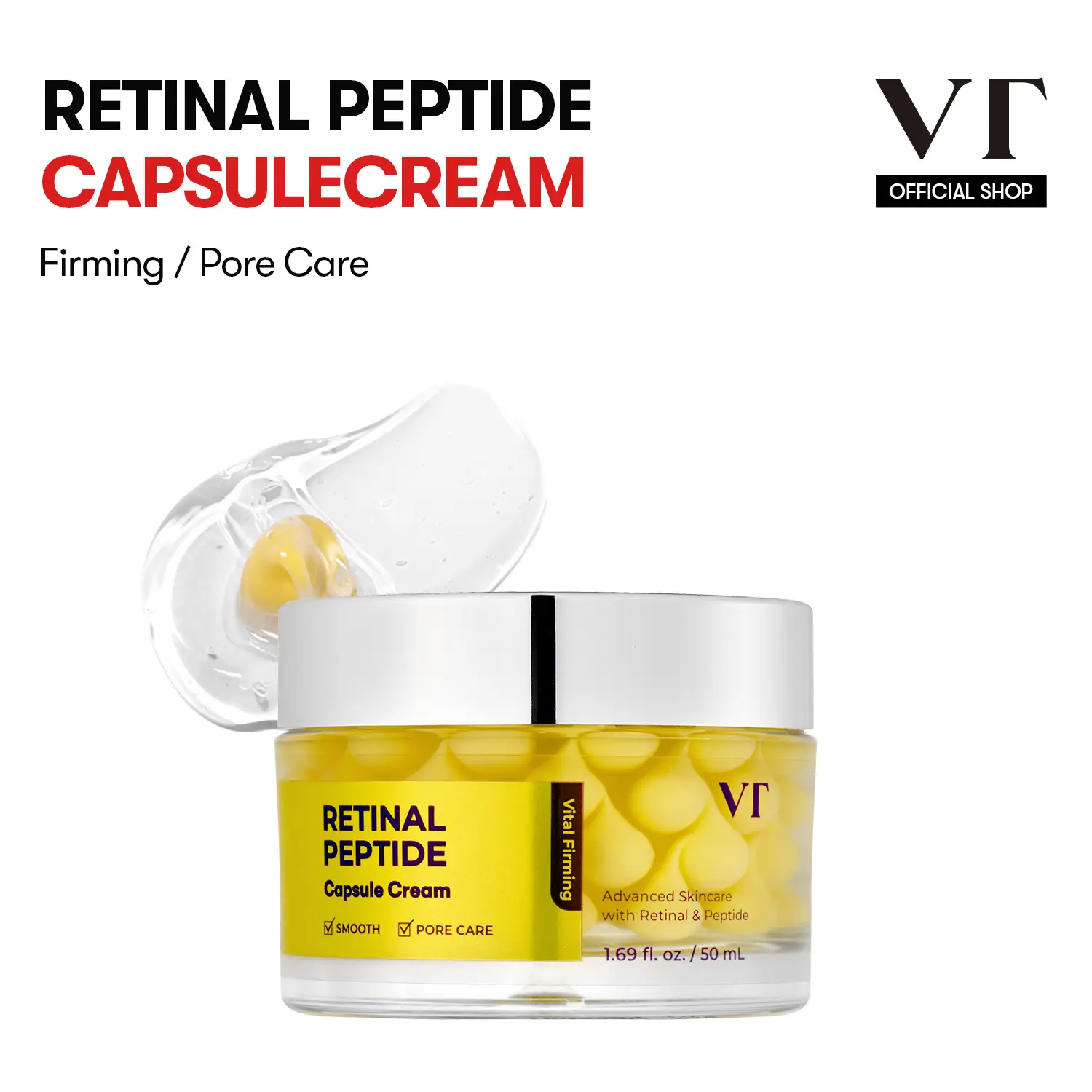 [VT COSMETICS] Retinal Peptide Capsule Cream for Wrinkle, Pore & Hydration Care, Skincare, Hydrating, Moisturizing