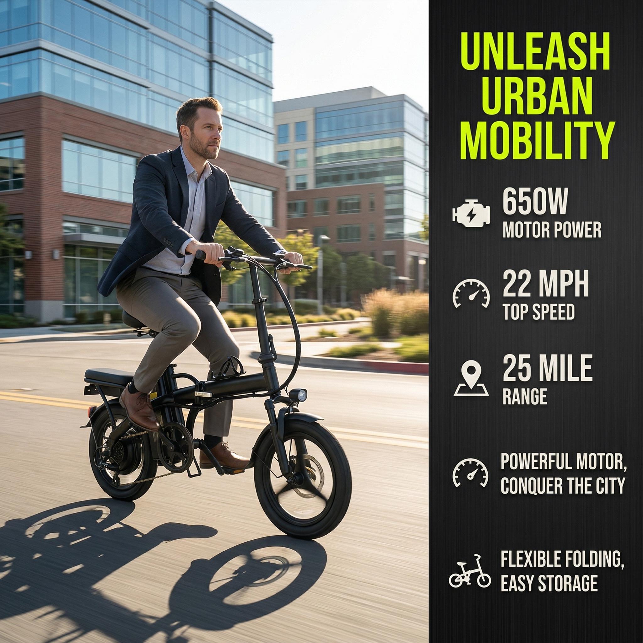 S6 22MPH Folding E-Bike | 48V 15Ah Battery, 3-Speed, 12mi Electric / 25mi+ Assist, Perfect City Commute disc brake