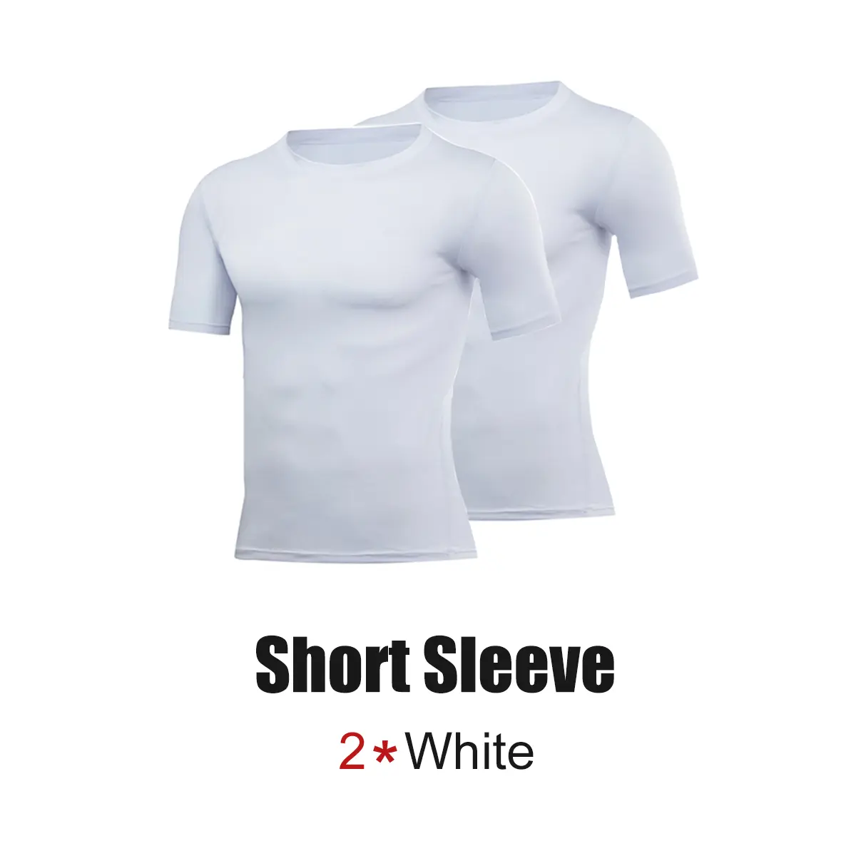 PSYCHE 2-Pack Men's Compression Shirt - Cool Dry Short Sleeve Base Layer Athletic Workout Tee, Sweat-Wicking Ultra-Breathable Muscle Support