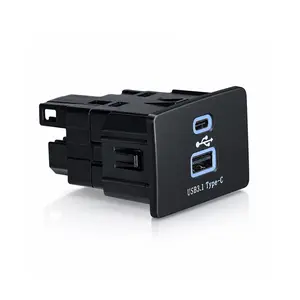 Ford SYNC 3.4 Wireless CarPlay & Android Auto USB Hub Module, 30W PD Fast Charging Type-C+USB with Ice Blue LED, Plug-and-Play for Ford Lincoln