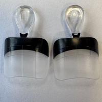 Half Cover Round Clear Toe nail black French Tip