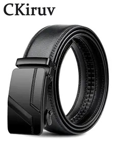 Men's Automatic Buckle PU Leather Belt, Casual Business Denim Jeans Waistband, Fashion Party Belt, Daily Clothing Decoration, Adjustable Buckles