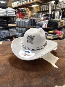 Newborn ( Silver Gray ) Suede Cowboy Hat