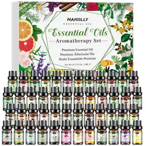 Aromatherapy Essential Oils Set - 48x5mL Wellness Therapeutic Kit for Diffuser, Fitness Use - Sandalwood, Eucalyptus, Lavender, Tea Tree, Peppermint Oils
