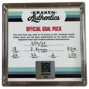 11.29.25 EDM Hyman #18 Goal puck