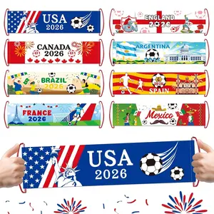 National Flag Theme Handheld Banner Cheer Pull Flag Party Decoration Photo Props International Sports Events Cheer Hand Flag Outdoor Sports Game Support Prop Party Atmosphere Decor