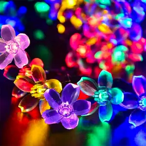 Operated and USB Plug in Fairy Flower String Lights, 9.8 ft 30 LED Cherry Blossom 8 Modes Timer Indoor Bedroom Party Wedding Garden Christmas Easter Tree  Decorations (Multi Color)
