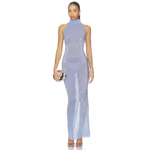 L'IDEE Casablanca Dress in Sapphire Sequin