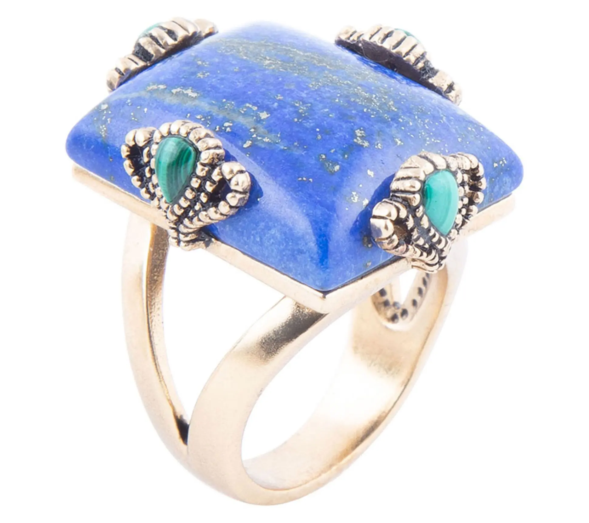 Barse Artisan Crafted Bronze Lapis & MalachiteRing