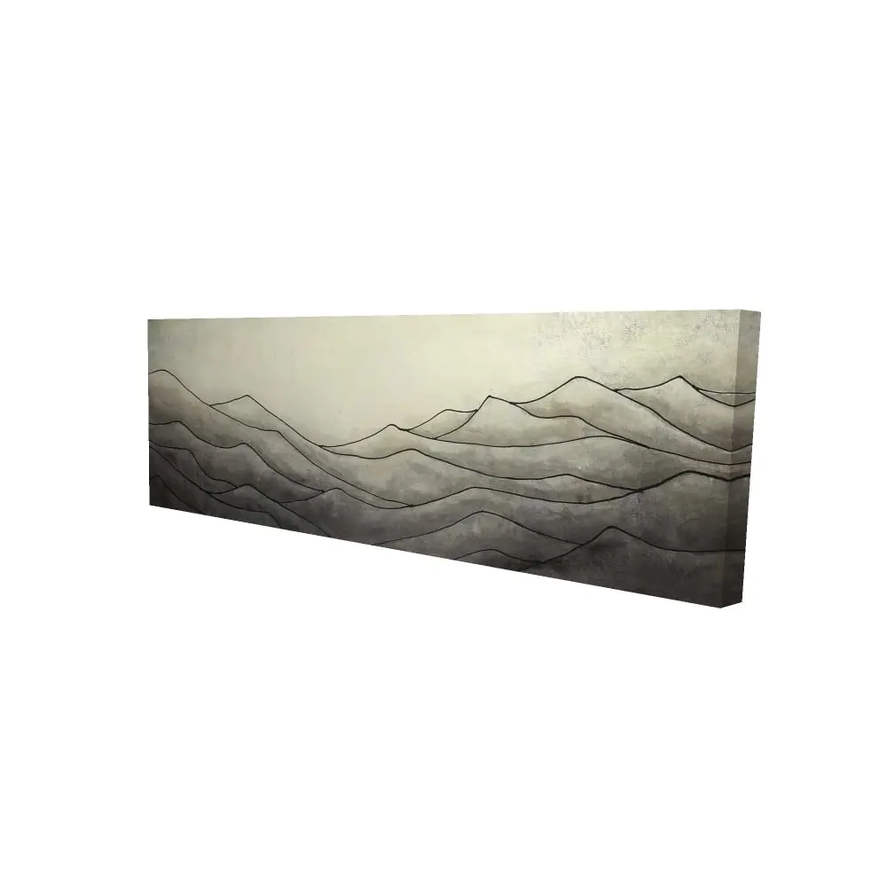 Begin Home Decor 2080-1648-LA122 16 x 48 in. Desaturated Waves Brown Canvas - Contemporary Bedroom Decor