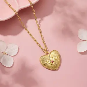 ALEXCRAFT Mother's Day Gifts: 14k Gold Plated Heart Pendant Necklace, accessories women,Heart-Shaped Chain, Waterproof & Anti-Oxidation Fashion Accessories, Thoughtful Gift for Her