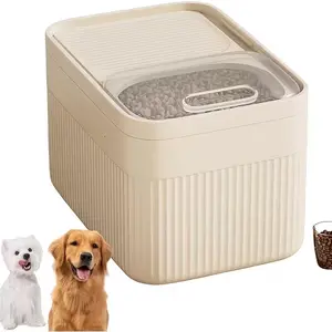 Airtight Pet Dry Food Feeding Storage Bucket with Viewing Window - Heavy-Duty Door for Freshness & Design | Modern Rectangular Dog & Cat Food Container Suitable for Home & Travel, Easy-Open Window, Moisture-Resistant