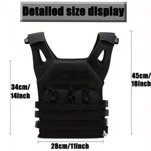 1pc Tactical MOLLE System Hunting Undershirt - Lightweight Outdoor Sports Top with 2pcs EVA Foam Inserts, Armor Vest Chest Protector