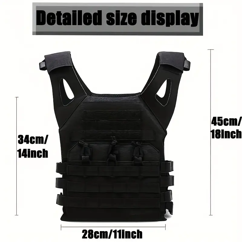 Lightweight Tactical Armor Vest, Nylon Polyamide Chest Protector with Tactical MOLLE System, Includes 2 EVA Foam Inserts for Hunting and Outdoor Sports, Pa (Polyamide, Nylon), 1Pc Vest + 2Pcs Foam Board, Includes Foams