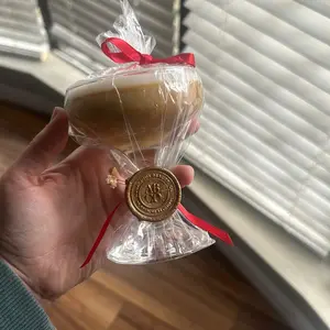 Espresso Martini Candle - Coffee, Vanilla Liqueur, Chocolate Soy Candle - Reusable Martini Glass - Cotton Wick