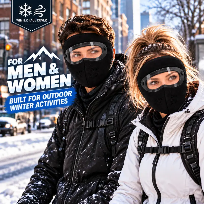 Winter face mask with soft fleece lining for added cold weather comfort