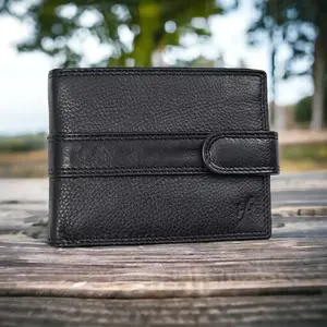 StarHide Mens Luxury Black Leather Wallet RFID Blocking Billfold Wallets 1120