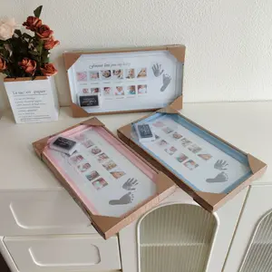 Hand & Footprint Kit - First Birthday Memory Frame with Clay & Photo Display |   Growth Milestone Keepsake |   Safe Materials