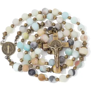 Catholic Rosary Beads for Women - Holy Prayer Necklace With Crucifix Cross - Communion Rosary Catholic Gifts