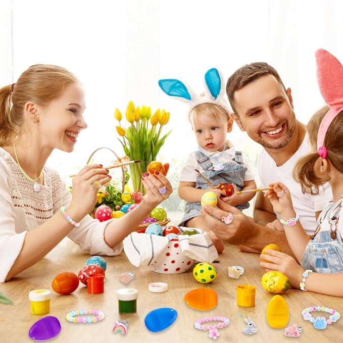 12 Pack Prefilled Easter Eggs for Kids  Easter Basket Stuffers & Fillers with 36 Cute Bracelets Necklaces & Rings  Perfect Easter Gifts Party Favors & Egg Hunt Supplies for Girls & Toddlers