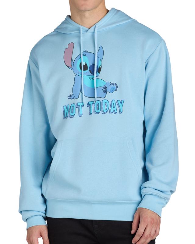 Disney Lilo & Stitch Hoodie Men's Not Today Lazy Pose Adult Pullover Sweatshirt