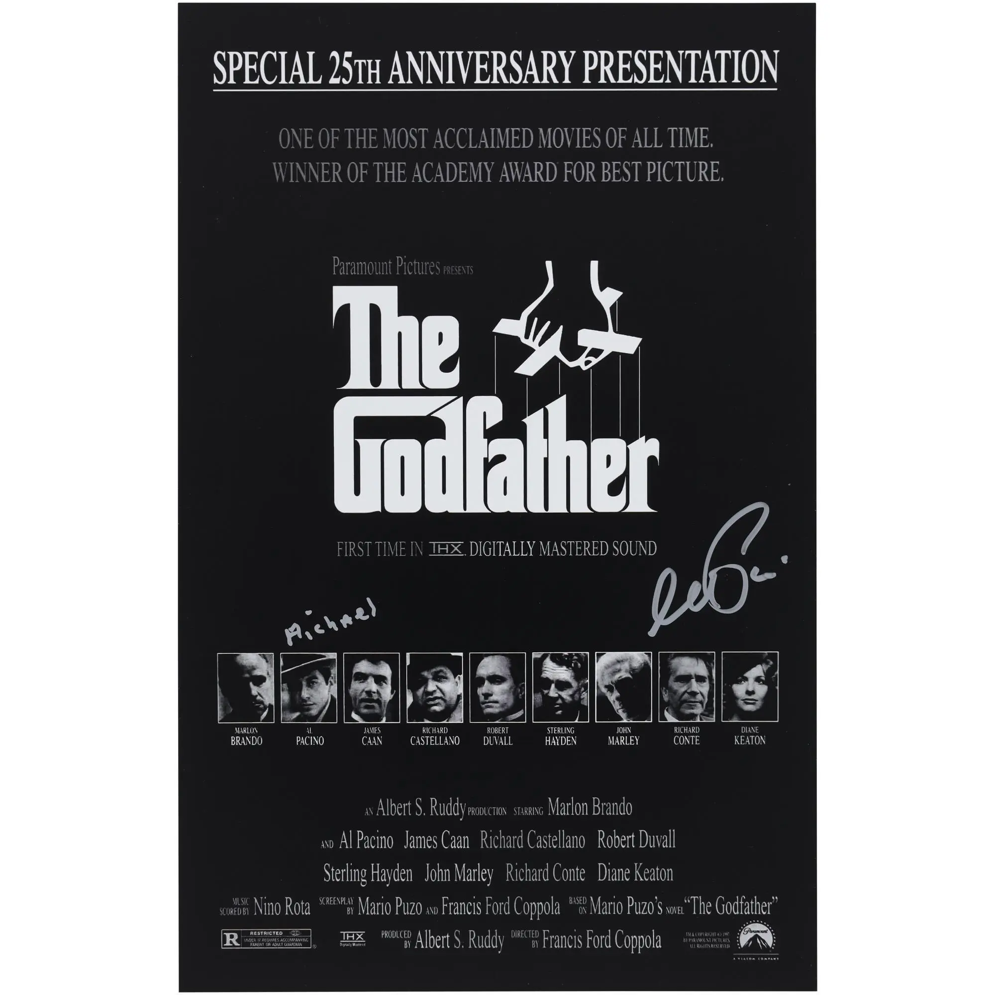Al Pacino Autographed The Godfather 11" x 17" Mini Movie Poster