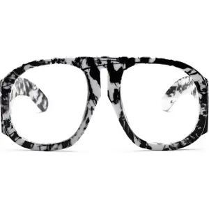 FEISEDY Oversized Blue Light Blocking Glasses Women Men Big Plastic Frame Eyewear Clear Lens Computer Glasses B2371