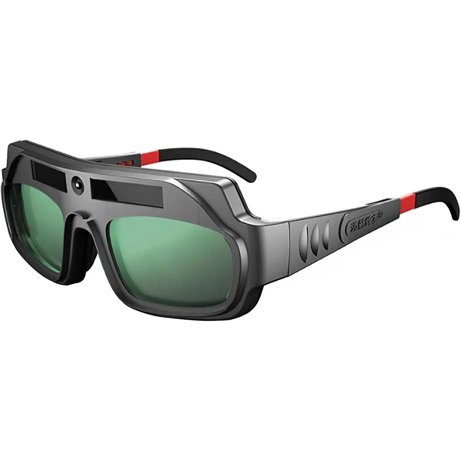 Auto Darkening Welding Goggles with Solar Panels, True Color Solar-Powered Safety Gear, Adjustable Eye Legs, Anti-Flog Anti-Glare for Grinding Welders