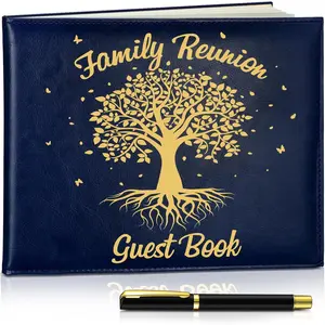 Family Reunion Guest Book Sign in Family Reunion Party Favors Good Tree Guest Book Gathering Decorations with Pen,112 Pages(Classic)