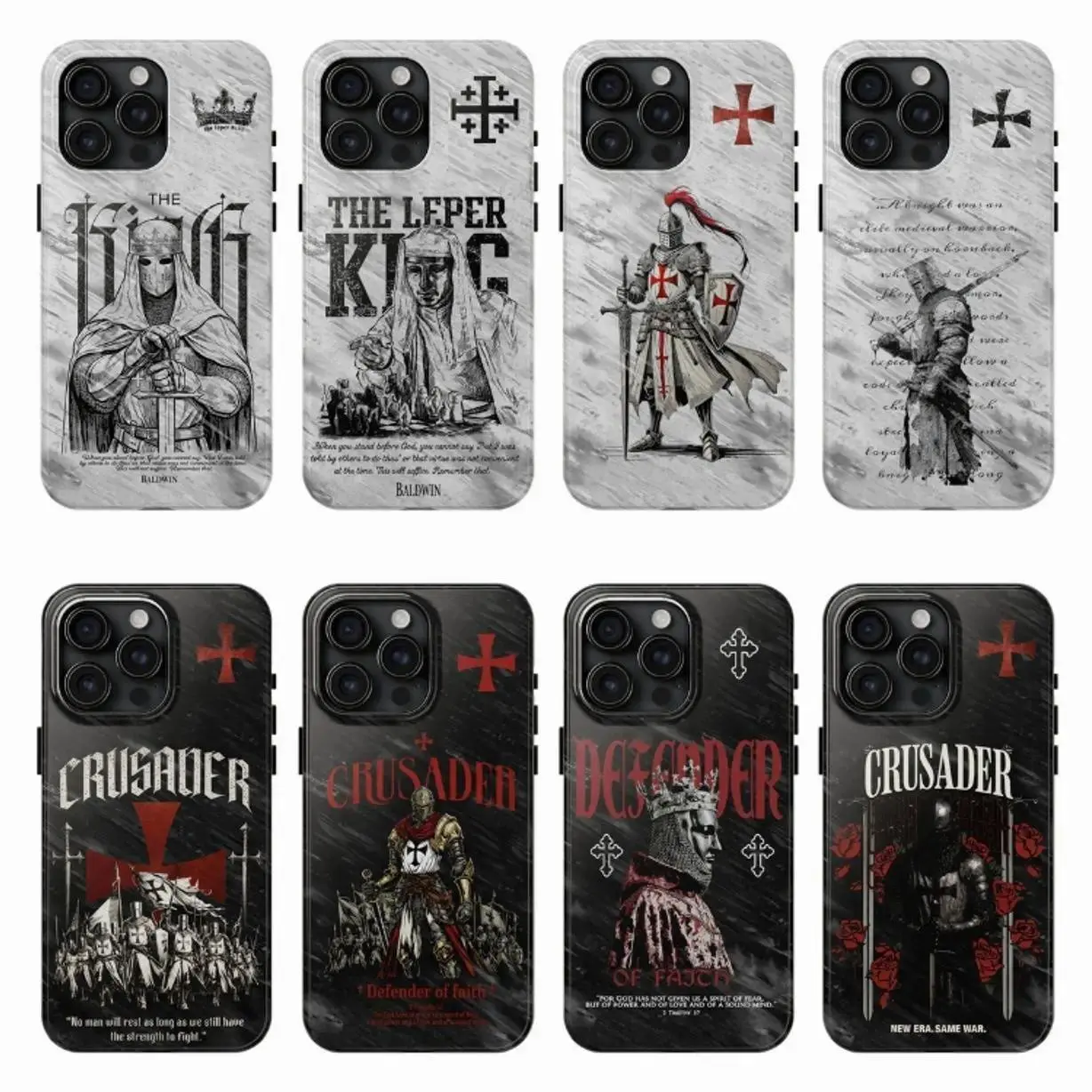 ver2 Baldwin IV "The Leper King" The Crusader King and His Holy Army Phone Case, Suitable for iPhone 17-11 Pro Max/Plus and  Samsung Galaxy S23-25
