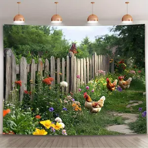Football Field Polyester Birthday Banner - 179.83x229.87cm Sports Party Backdrop, Electrical-Free Home & Festive Party Supply, Versatile Decoration Cloth