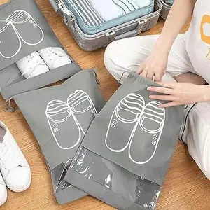 10 Pack Portable Travel Shoe Bags with Secure Rope Fastener, Space-saving Compact Organizer Pouch, Practical Storage Solution for All Men Women Footwear