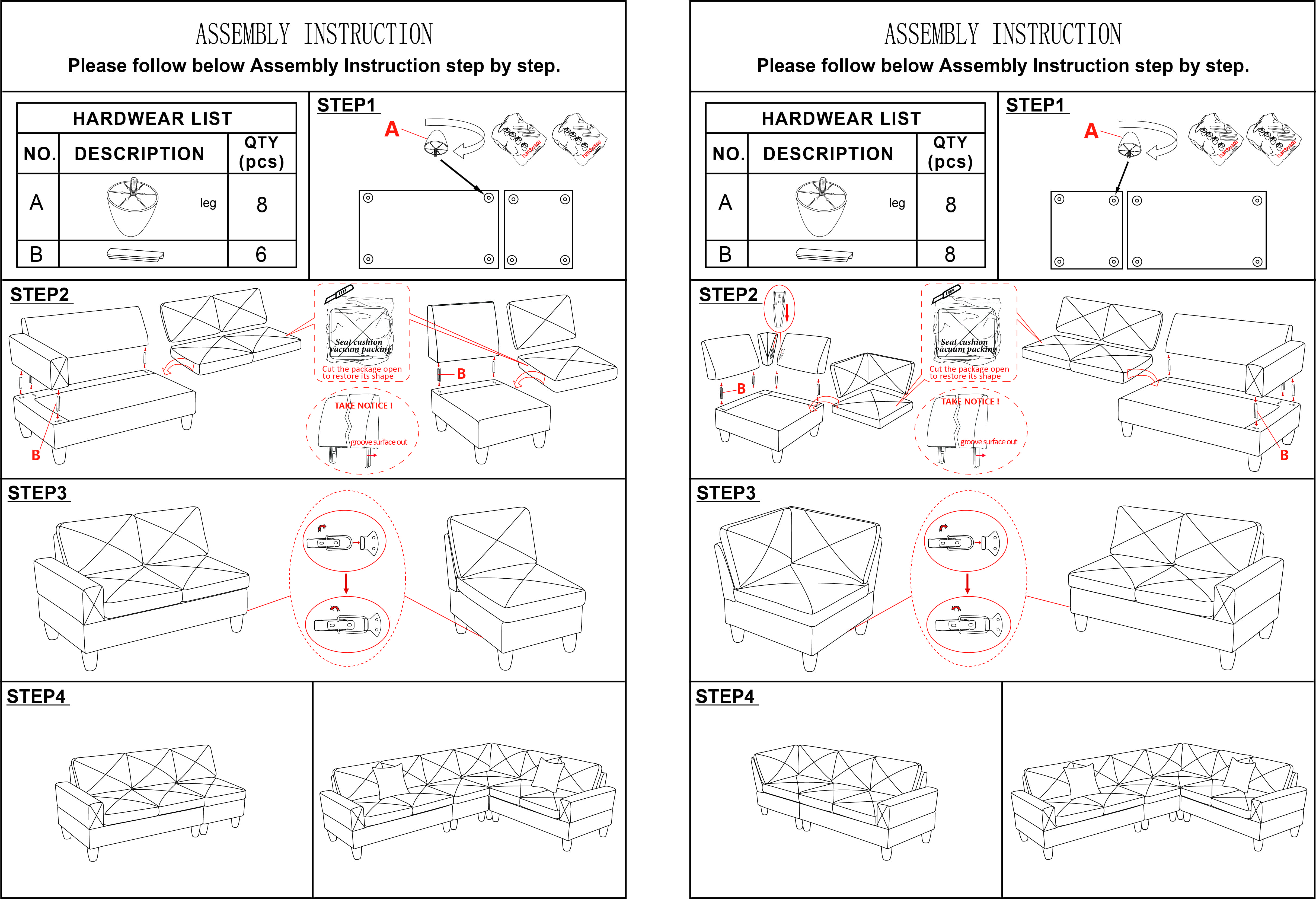 Beige Massa Flannel 4-Piece Couch Living Room Sofa Set